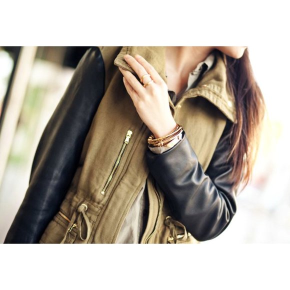 Zara Linen Lamb Leather Jacket Army Olive Green Utility Moto Edgy Biker Coat XS - Picture 4 of 16